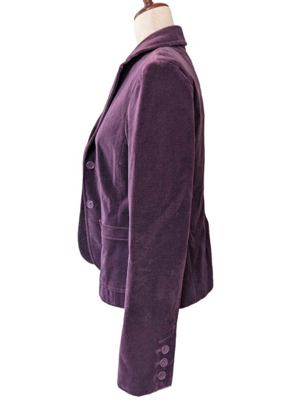 GAP Purple Velvet-Feel Blazer Suit Jacket Y2K - Picture 9 of 12